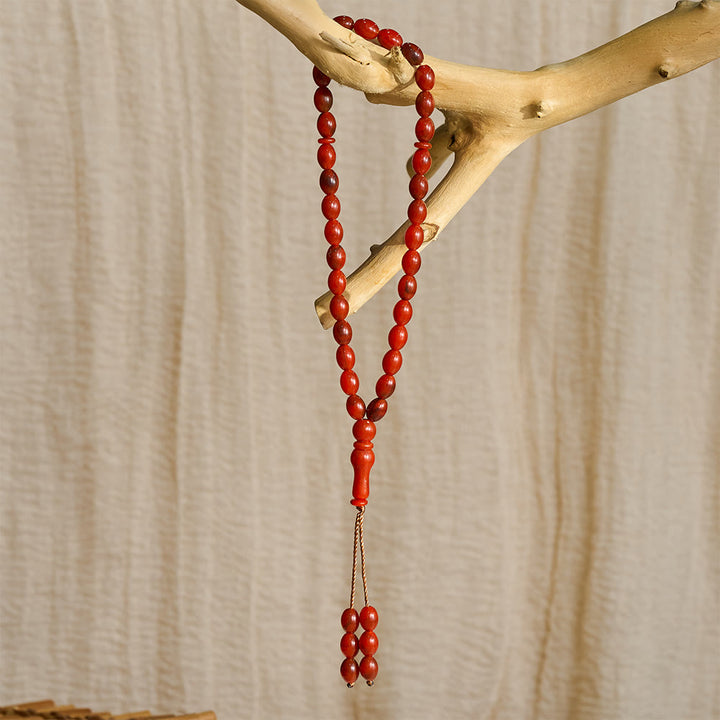 HilalHaven Marbled Acrylic Prayer Bead Strand —— Oval 33 Beads Tasbih - image 11