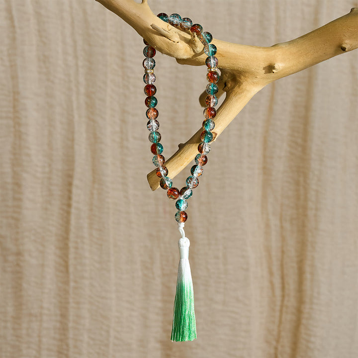HilalHaven Crackle Glass Prayer Bead Strand —— 33 Beads Tasbih - image 3
