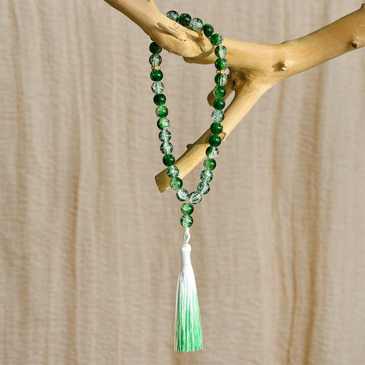HilalHaven Crackle Glass Prayer Bead Strand —— 33 Beads Tasbih - image 19