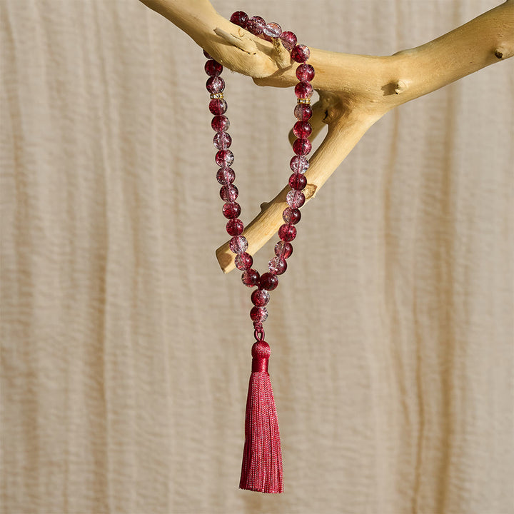 HilalHaven Crackle Glass Prayer Bead Strand —— 33 Beads Tasbih - image 23