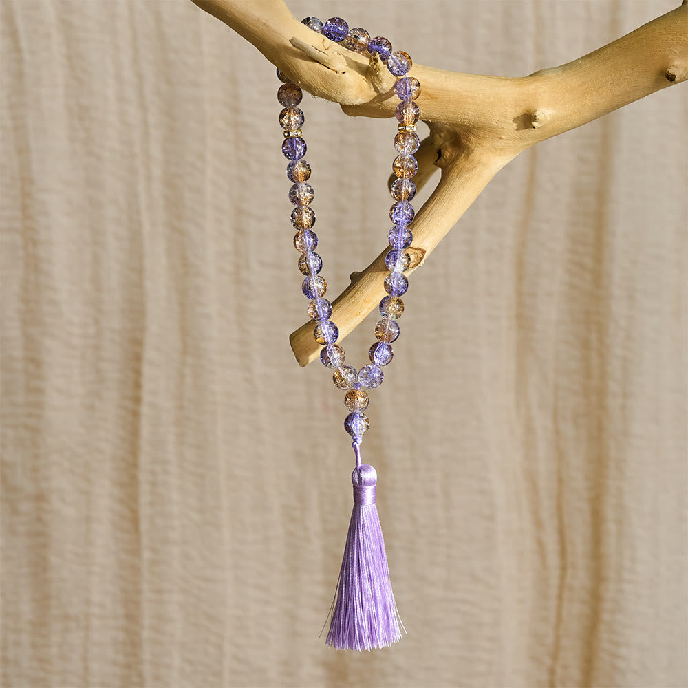 HilalHaven Crackle Glass Prayer Bead Strand —— 33 Beads Tasbih - image 15