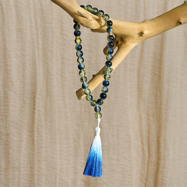 HilalHaven Crackle Glass Prayer Bead Strand —— 33 Beads Tasbih - image 35