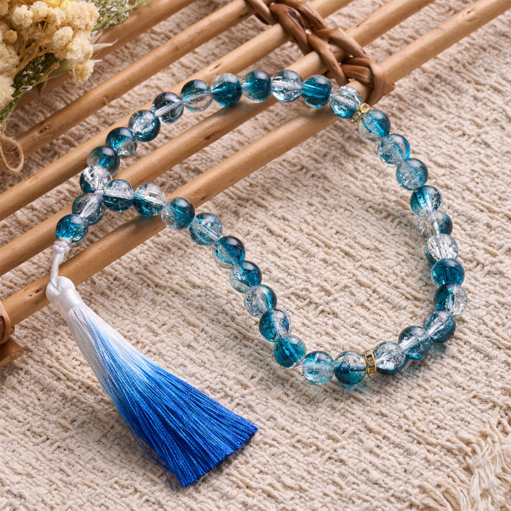 HilalHaven Crackle Glass Prayer Bead Strand —— 33 Beads Tasbih - image 29