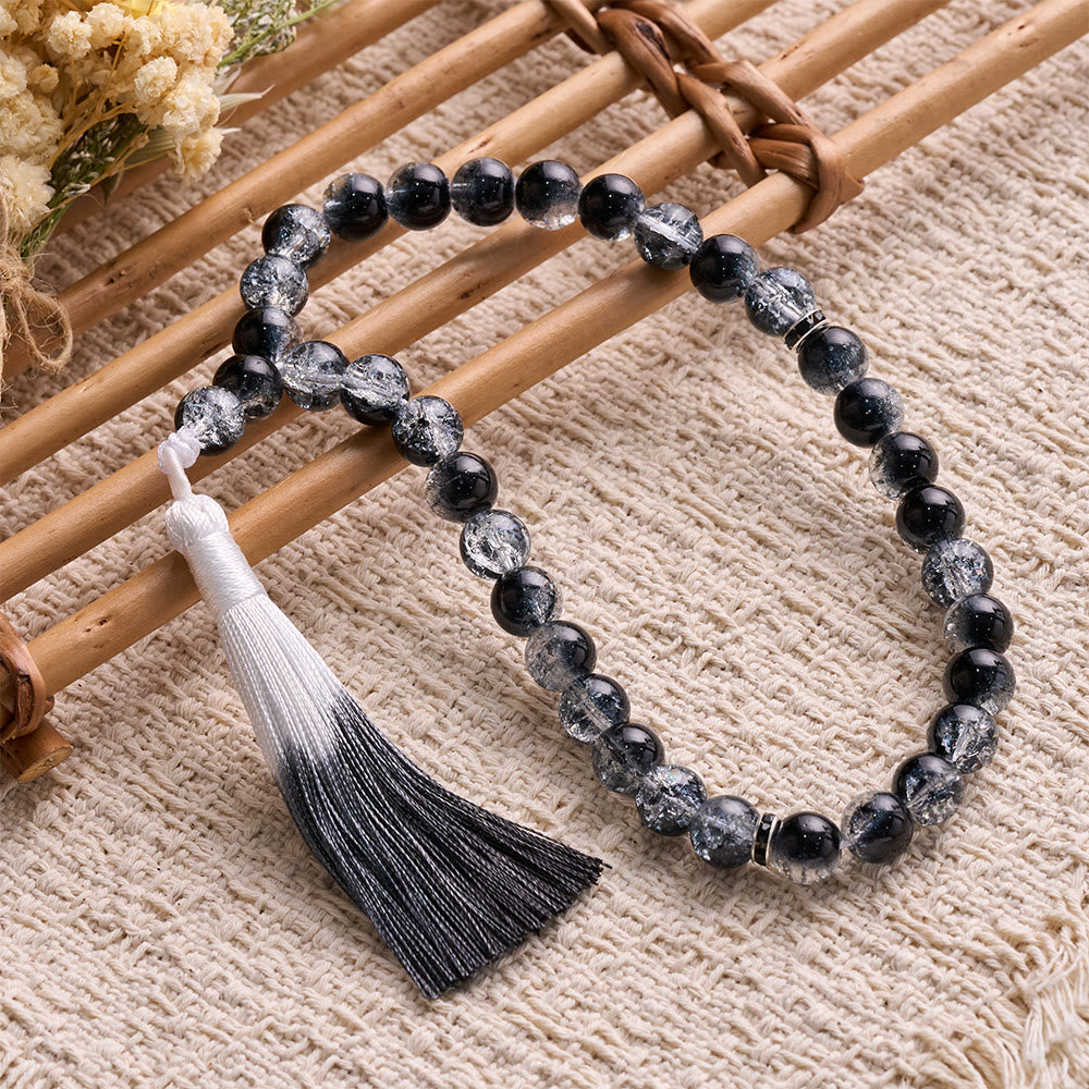 HilalHaven Crackle Glass Prayer Bead Strand —— 33 Beads Tasbih - image 5