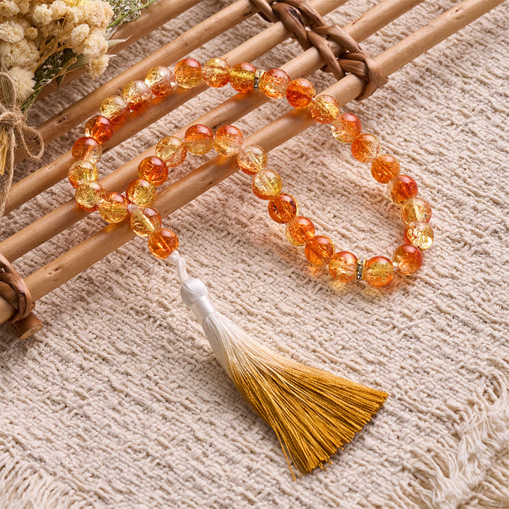 HilalHaven Crackle Glass Prayer Bead Strand —— 33 Beads Tasbih - image 25