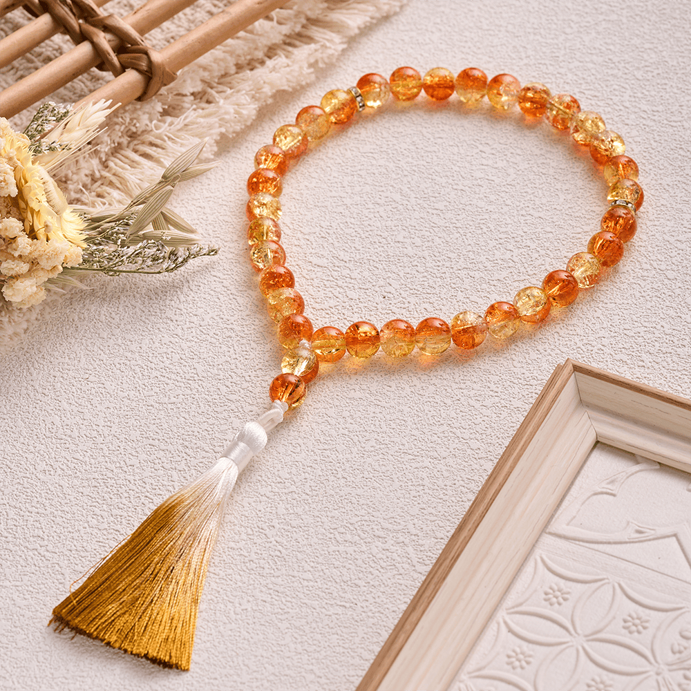 HilalHaven Crackle Glass Prayer Bead Strand —— 33 Beads Tasbih - image 26