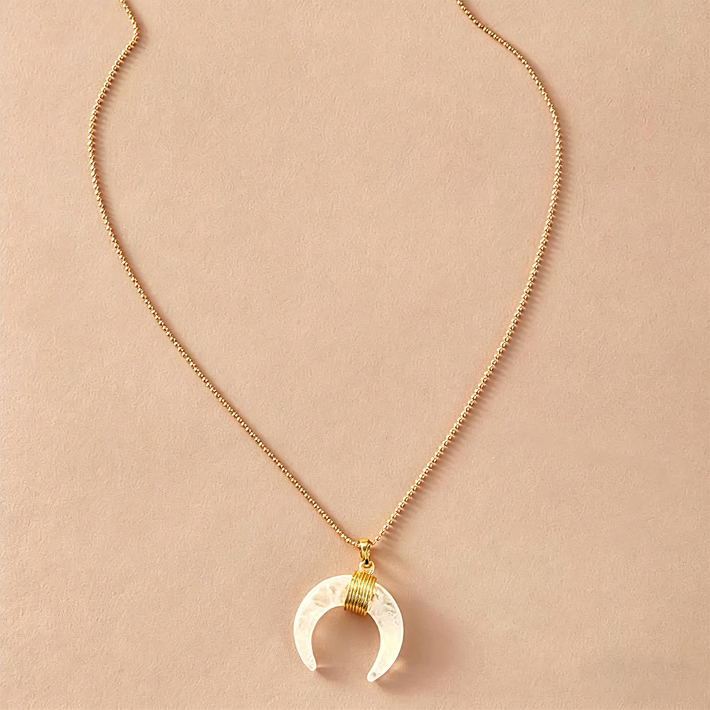 HilalHaven Crescent Moon Pendant Necklace —— Gold-Tone Chain - image 1