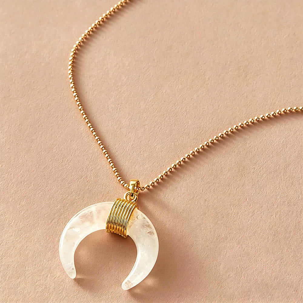 HilalHaven Crescent Moon Pendant Necklace —— Gold-Tone Chain - Crescent - image 0