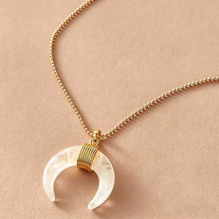 HilalHaven Crescent Moon Pendant Necklace —— Gold-Tone Chain - Crescent - image 0