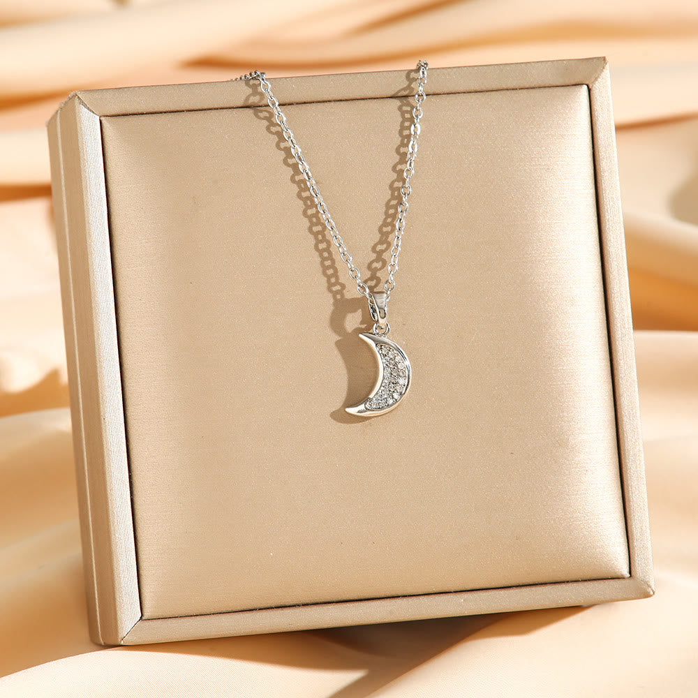 HilalHaven Moon Pendant Titanium Steel Necklace - image 9