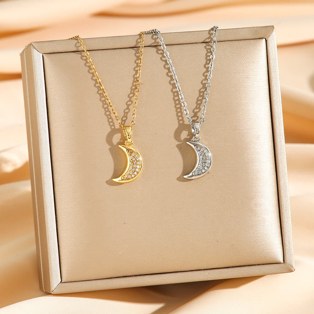 HilalHaven Moon Pendant Titanium Steel Necklace - image 0