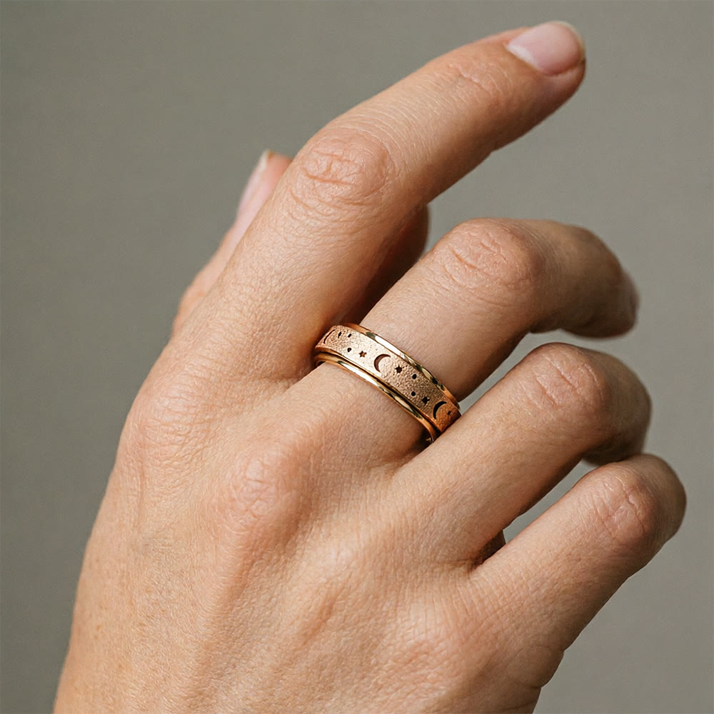 HilalHaven Celestial Spinner Crescent &amp; Moon Ring - image 8