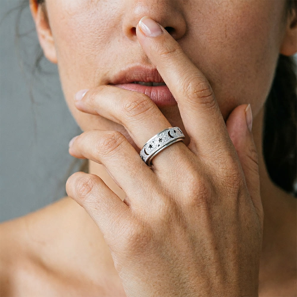 HilalHaven Celestial Spinner Crescent &amp; Moon Ring - image 7