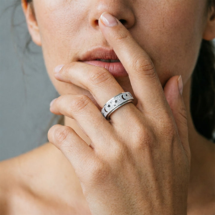 HilalHaven Celestial Spinner Crescent &amp; Moon Ring - image 7