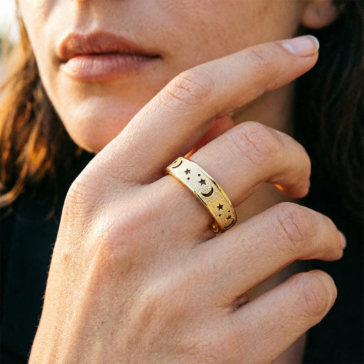 HilalHaven Celestial Spinner Crescent &amp; Moon Ring - image 9