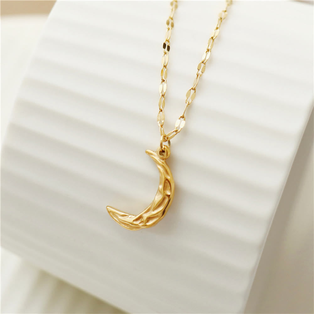 HilalHaven Minimalist Crescent Moon Statement Necklace - Gold - image 0