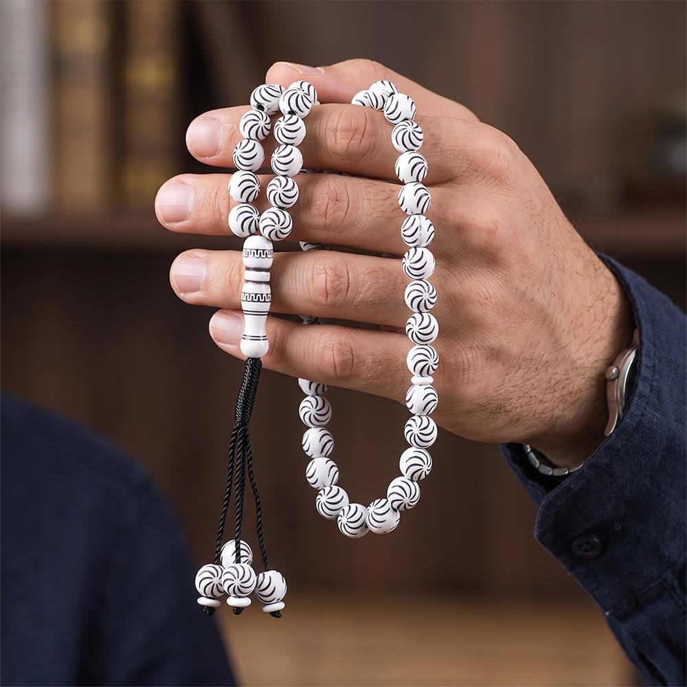 HilalHaven Ethnic Style Wood-Grain Acrylic Tasbih—— 33 Beads Tasbih - image 11