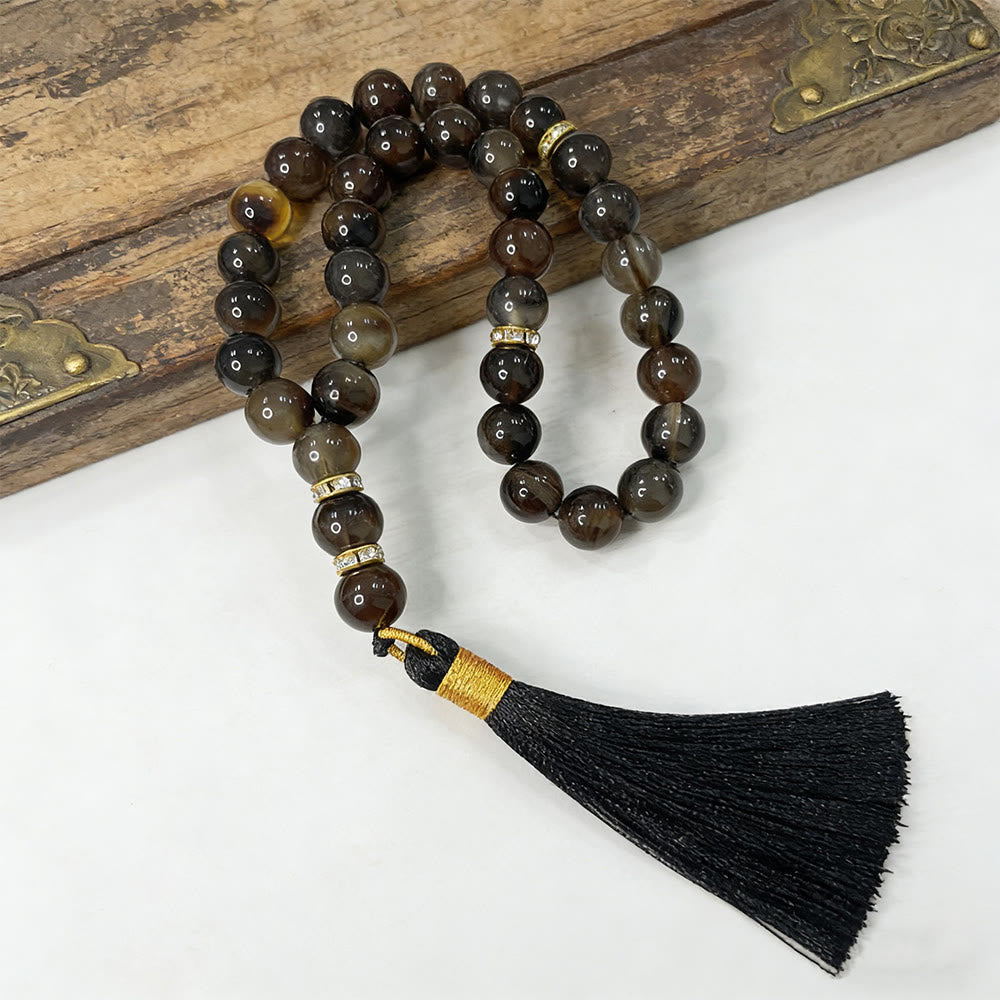 HilalHaven Natural Stone Tassel Tasbih—— 33 Beads Tasbih - image 1