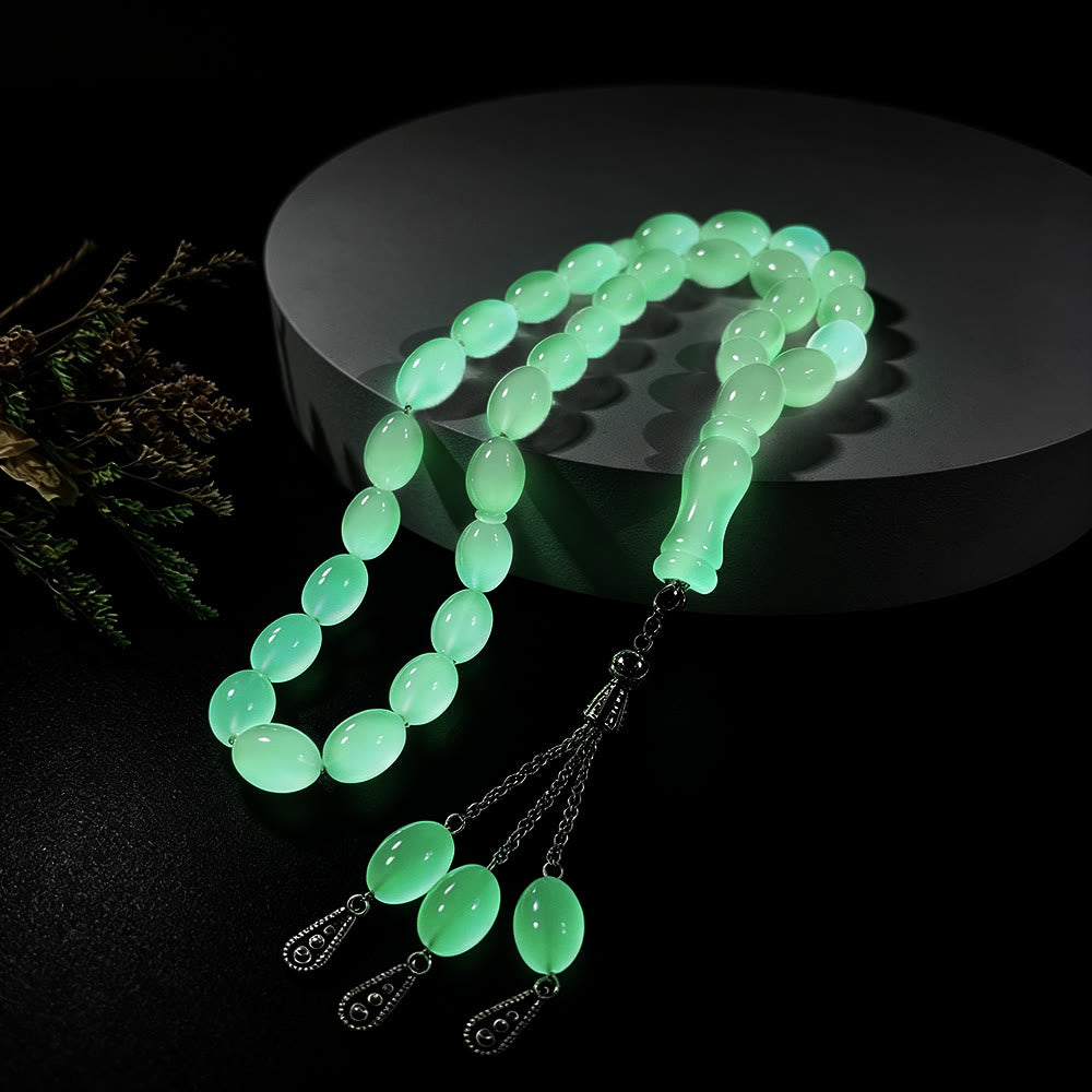 HilalHaven Luminous Acrylic Tassel Tasbih—— 33 Beads Tasbih - image 0