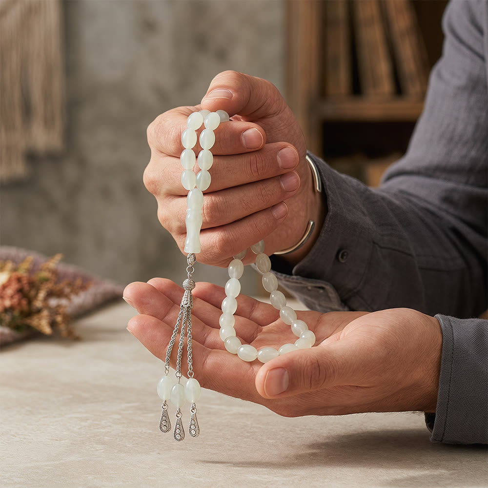 HilalHaven Luminous Acrylic Tassel Tasbih—— 33 Beads Tasbih - image 4