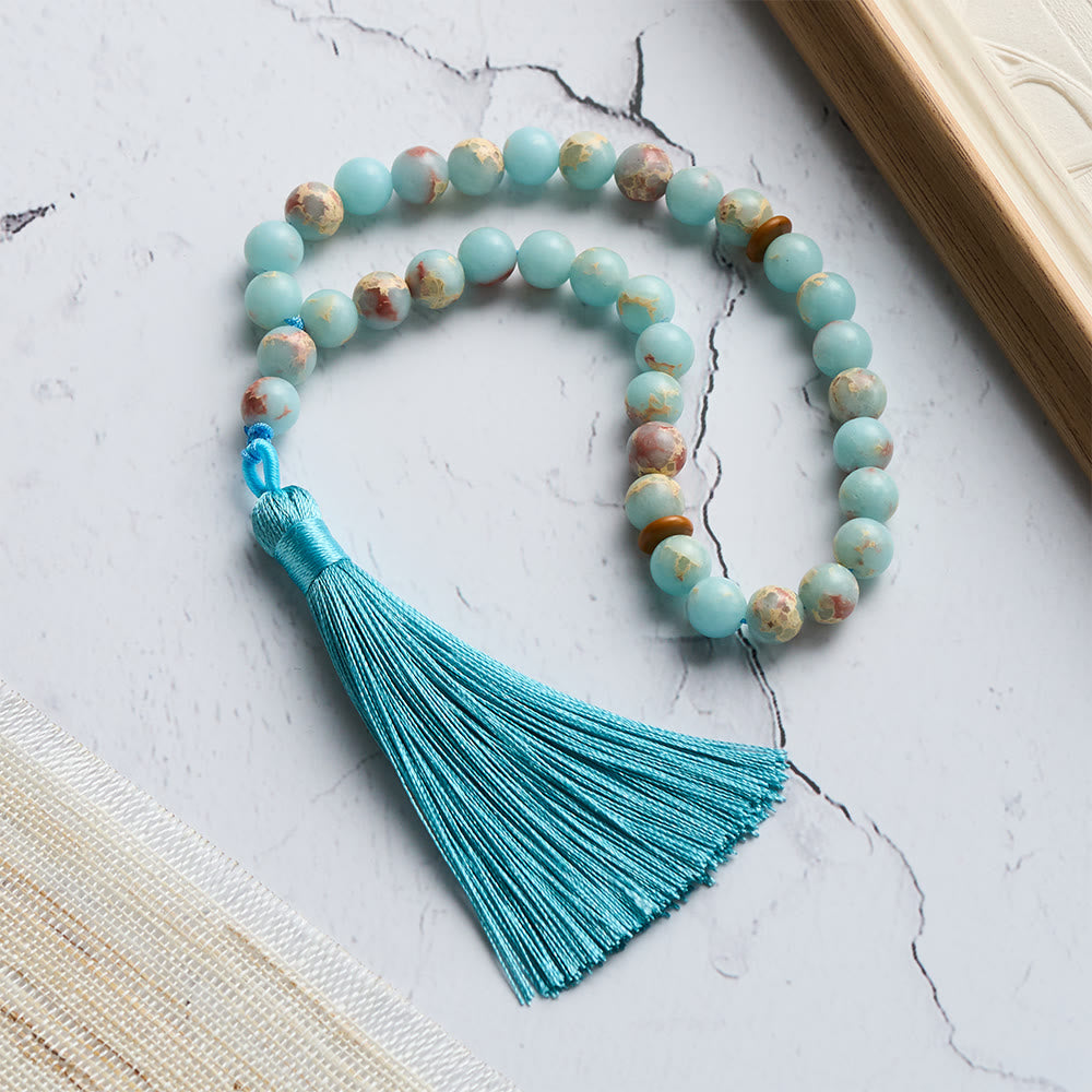 HilalHaven Shoushan Stone Effect Resin Tassel Tasbih - image 1