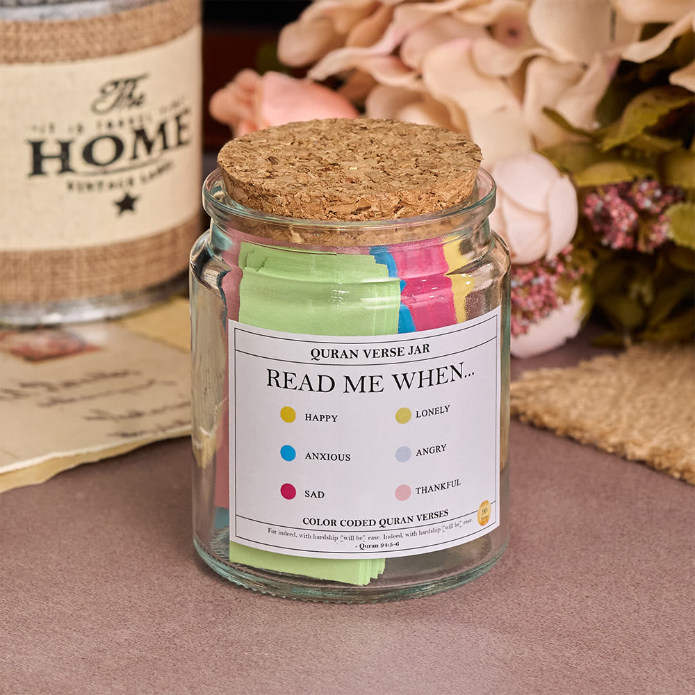 HilalHaven Color-Coded Affirmation Glass Jar - Quran Verses Jar with Laminated Gift Box - image 1