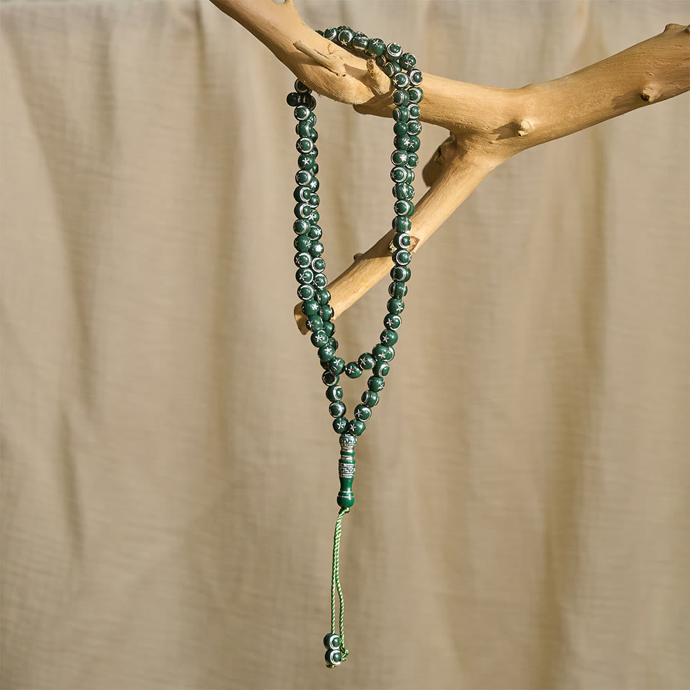 HilalHaven Tribal Print Acrylic 99 Beads Tasbih - image 17
