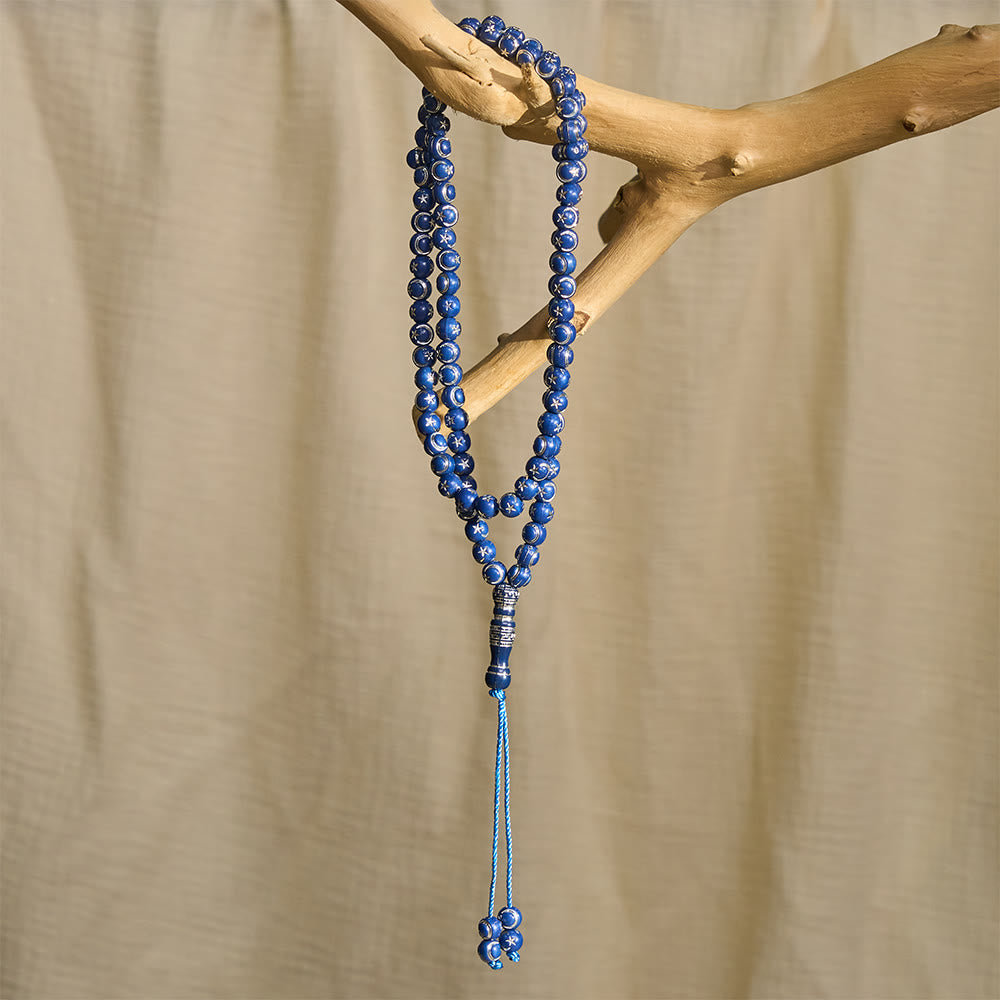 HilalHaven Tribal Print Acrylic 99 Beads Tasbih - image 5