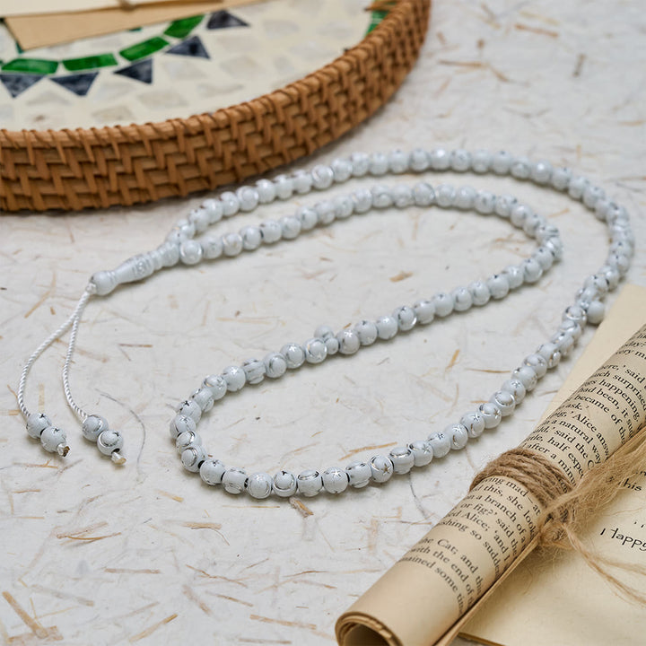 FREE Today: Star-Embossed Acrylic 99 Beads Tasbih — Minimalist Cultural Prayer Beads with Adjustable Tassel - White - image 10