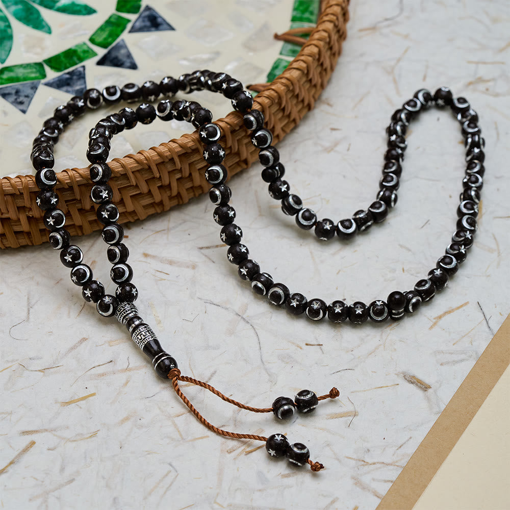HilalHaven Tribal Print Acrylic 99 Beads Tasbih - image 23