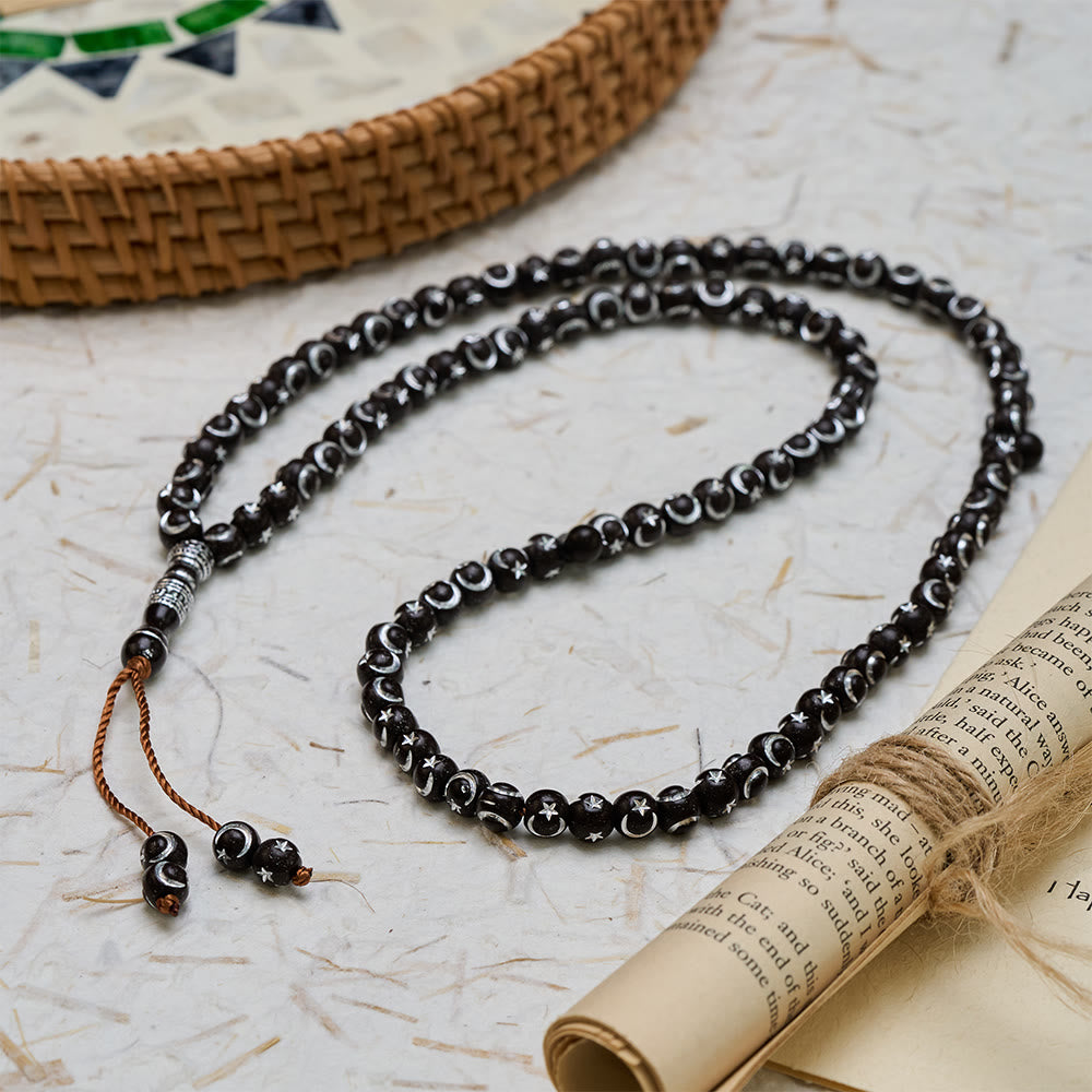 FREE Today: Star-Embossed Acrylic 99 Beads Tasbih — Minimalist Cultural Prayer Beads with Adjustable Tassel - Dark Brown - image 22