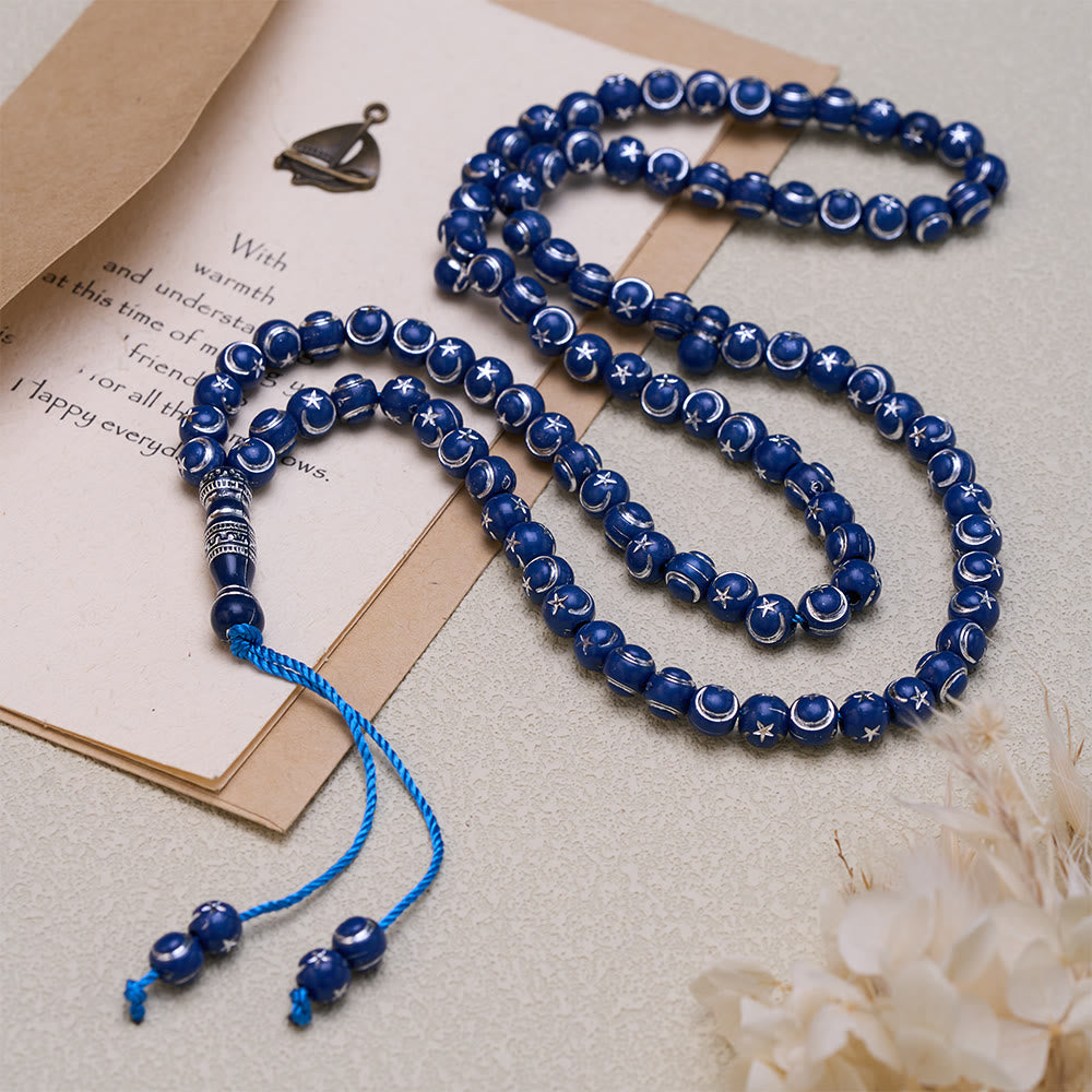 FREE Today: Star-Embossed Acrylic 99 Beads Tasbih — Minimalist Cultural Prayer Beads with Adjustable Tassel - image 2
