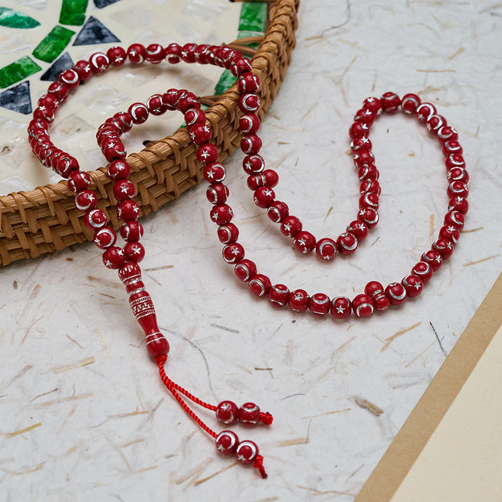 HilalHaven Tribal Print Acrylic 99 Beads Tasbih - image 19