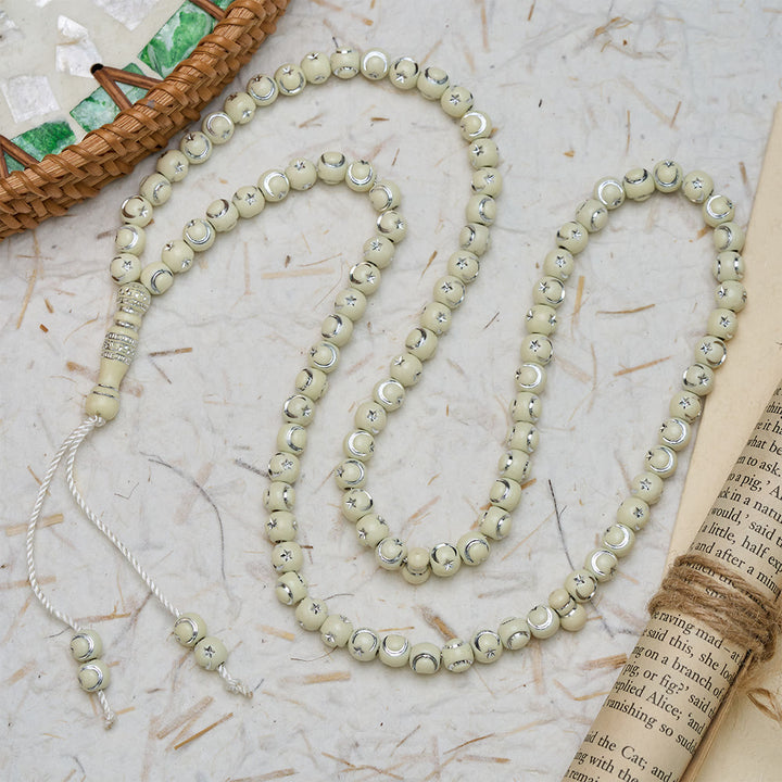 HilalHaven Tribal Print Acrylic 99 Beads Tasbih - image 8