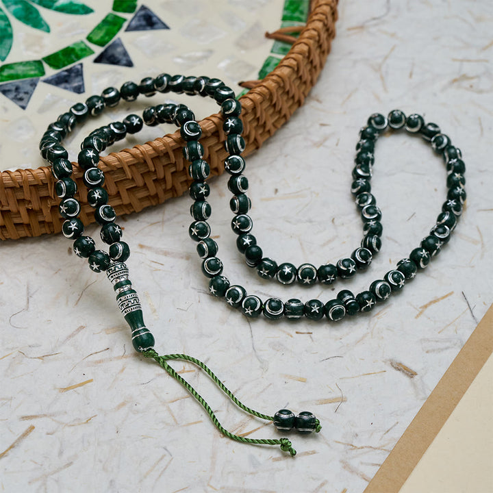 HilalHaven Tribal Print Acrylic 99 Beads Tasbih - image 16