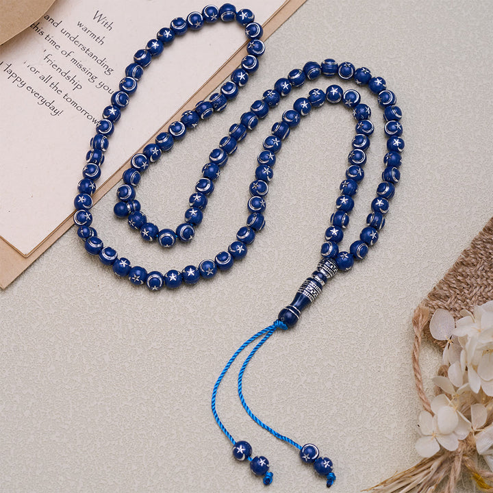 FREE Today: Star-Embossed Acrylic 99 Beads Tasbih — Minimalist Cultural Prayer Beads with Adjustable Tassel - image 1