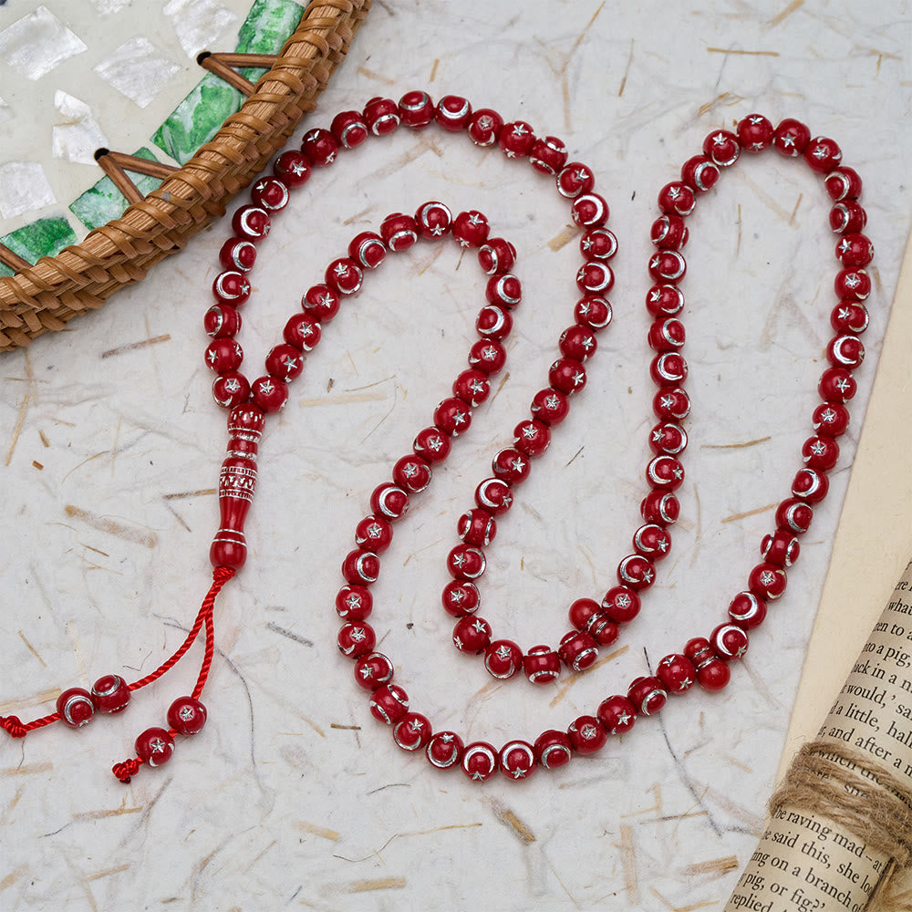 HilalHaven Tribal Print Acrylic 99 Beads Tasbih - image 20