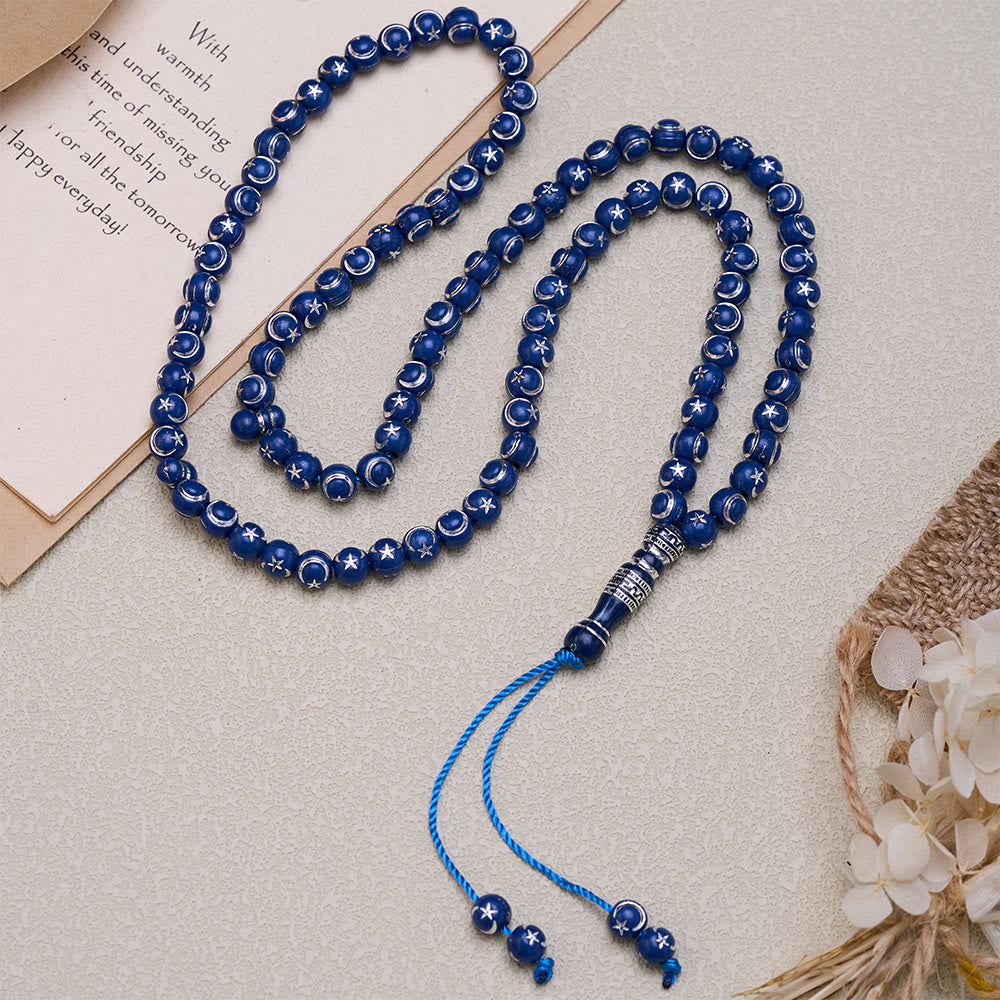 HilalHaven Tribal Print Acrylic 99 Beads Tasbih - image 1