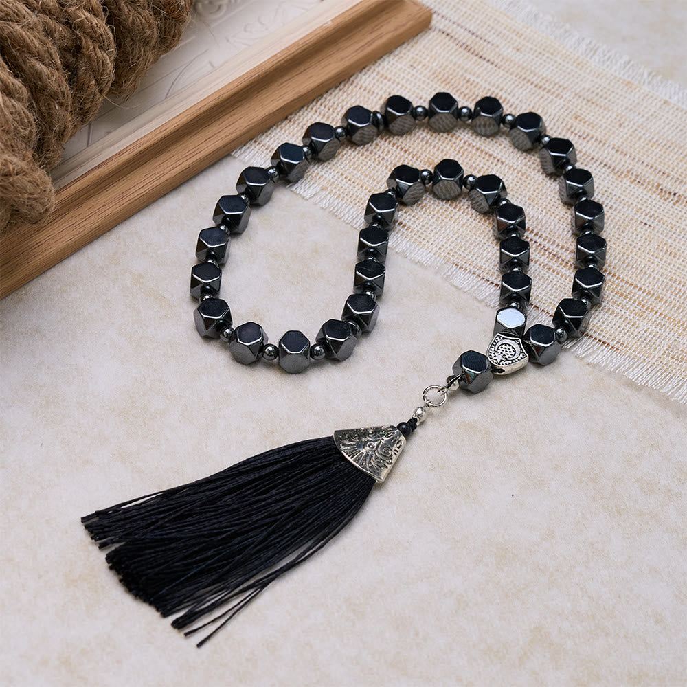 HilalHaven Faceted Hematite 33 Beaded Tasbih - image 2