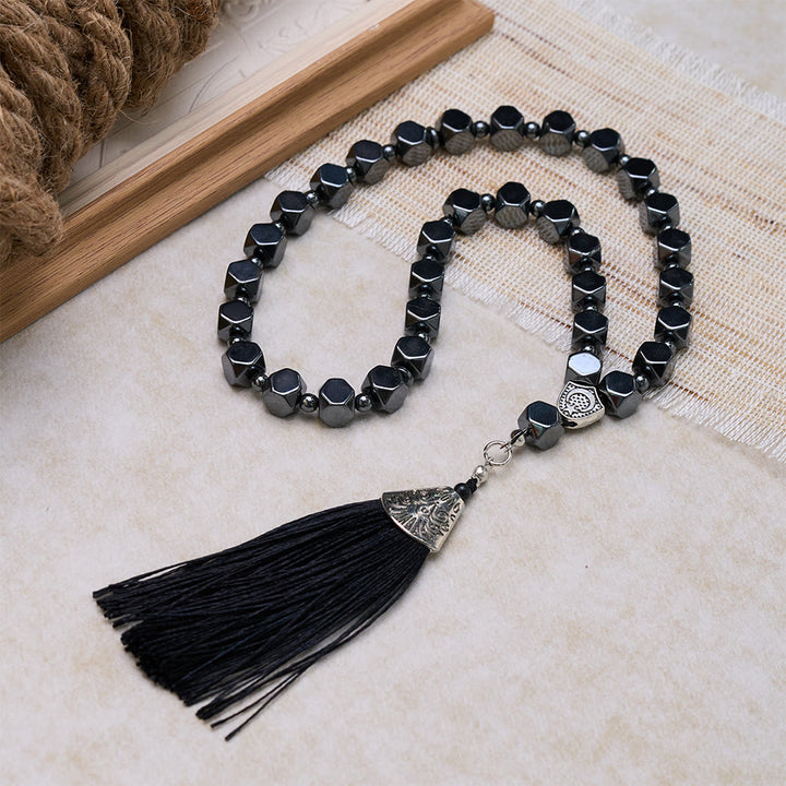 HilalHaven Faceted Hematite 33 Beaded Tasbih - image 2