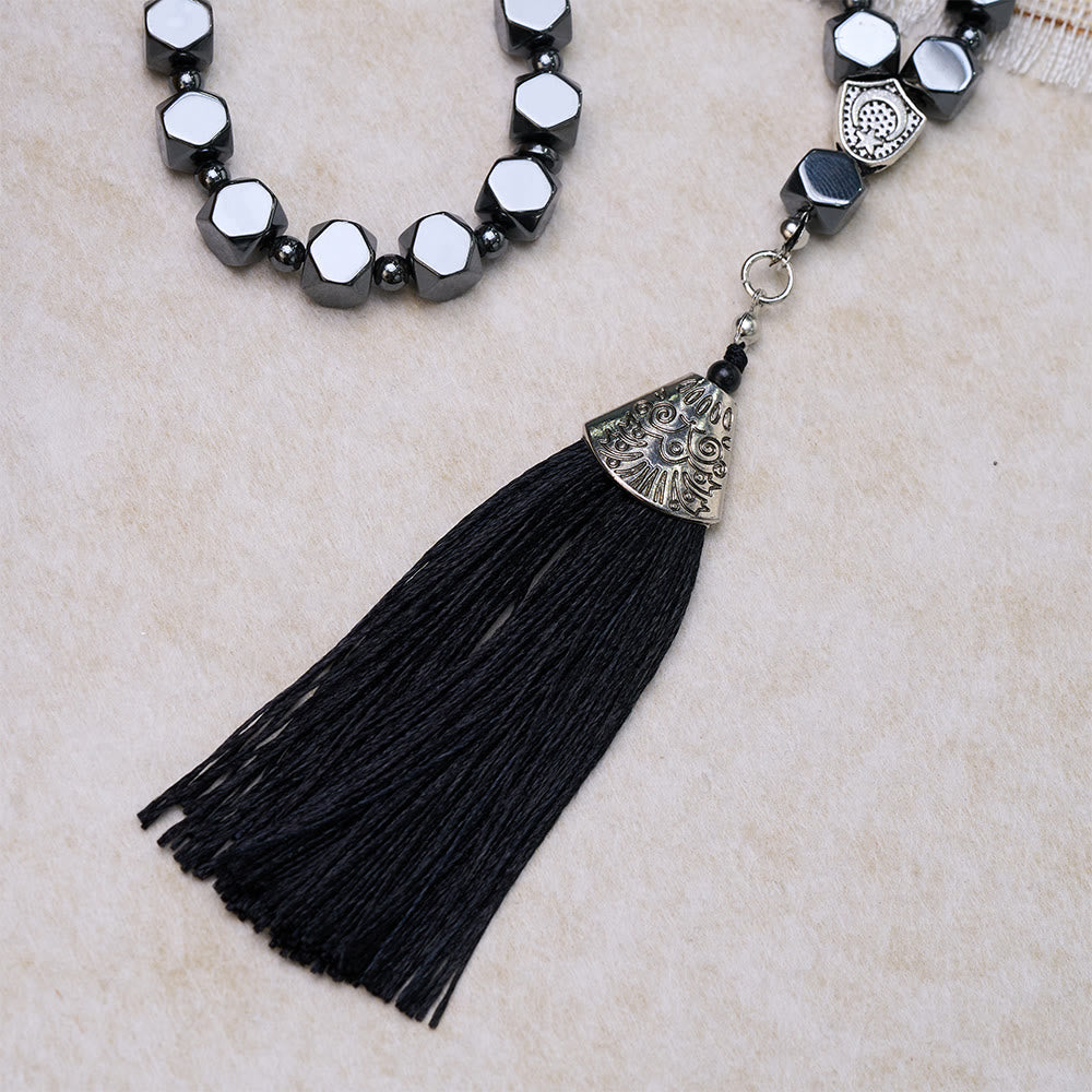 HilalHaven Faceted Hematite 33 Beaded Tasbih - image 4