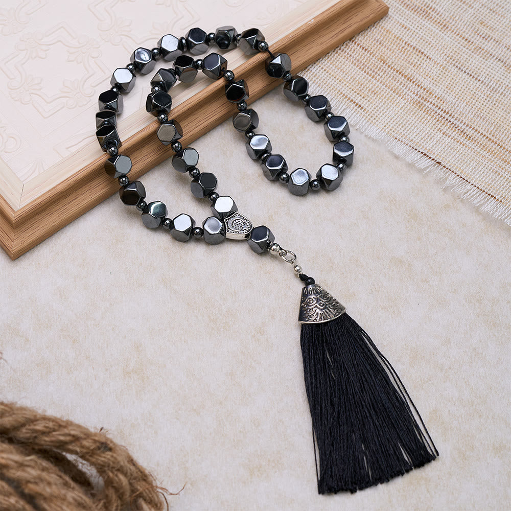 HilalHaven Faceted Hematite 33 Beaded Tasbih - image 1