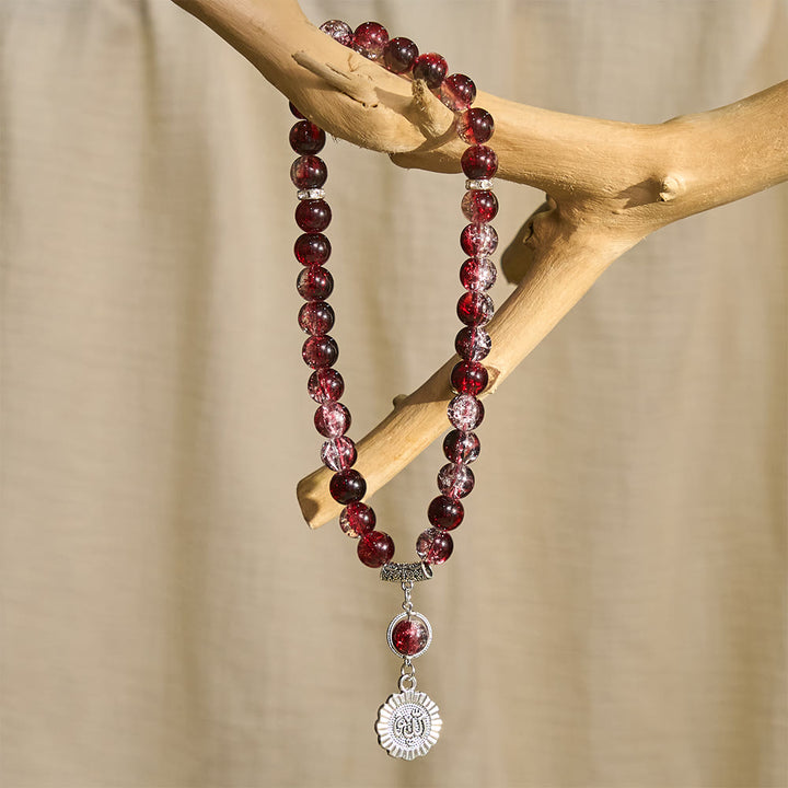  HilalHaven 33-Count Crackle Glass Tasbih with Charm - image 3
