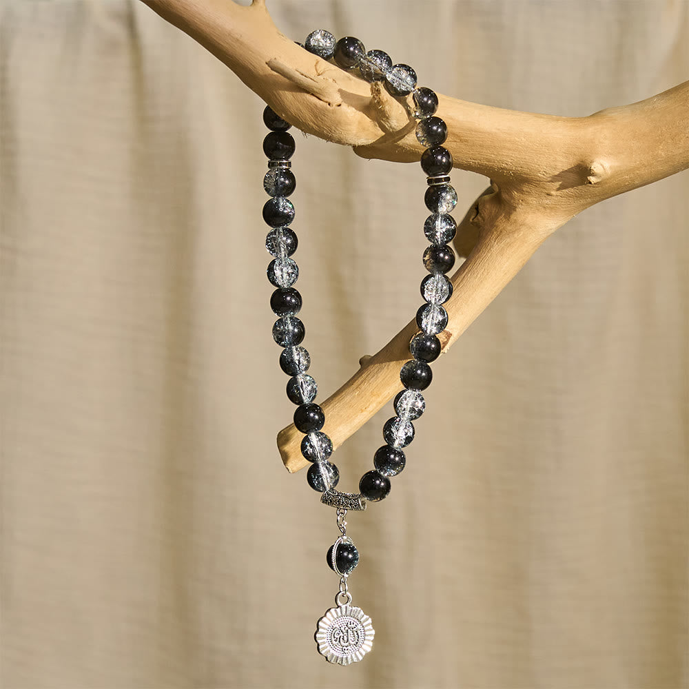  HilalHaven 33-Count Crackle Glass Tasbih with Charm - image 11