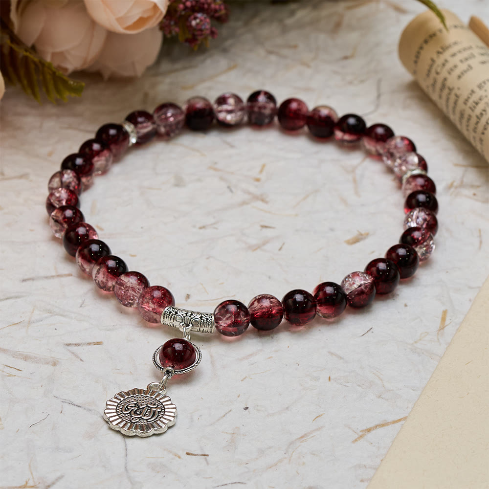  HilalHaven 33-Count Crackle Glass Tasbih with Charm - image 1