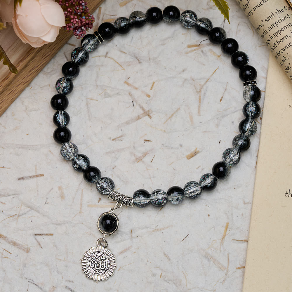  HilalHaven 33-Count Crackle Glass Tasbih with Charm - image 10
