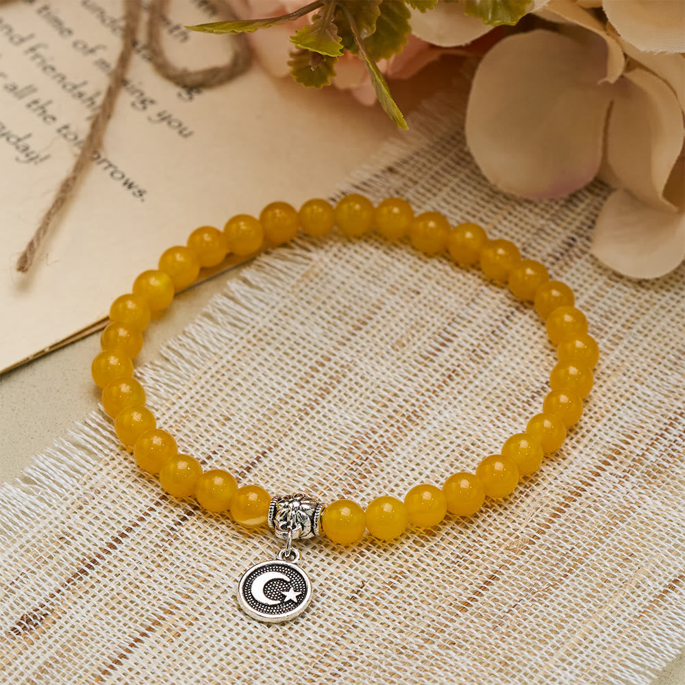 HilalHaven Polished Natural Agate Meditation 33 BeadsTasbih - image 1