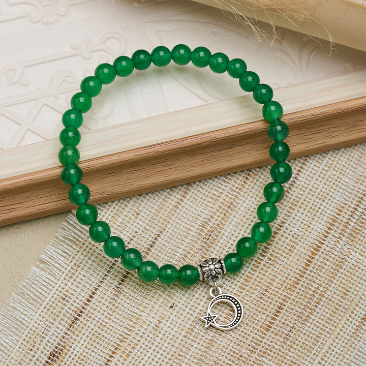 HilalHaven Polished Natural Agate Meditation 33 BeadsTasbih - Green - image 12