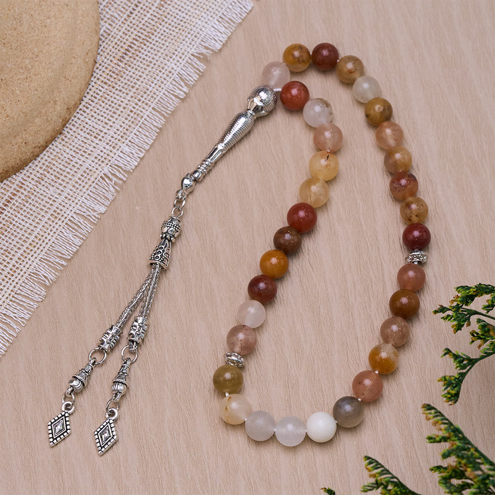 HilalHaven Natural Stone 33 Beaded Tasbih - Brown - image 4