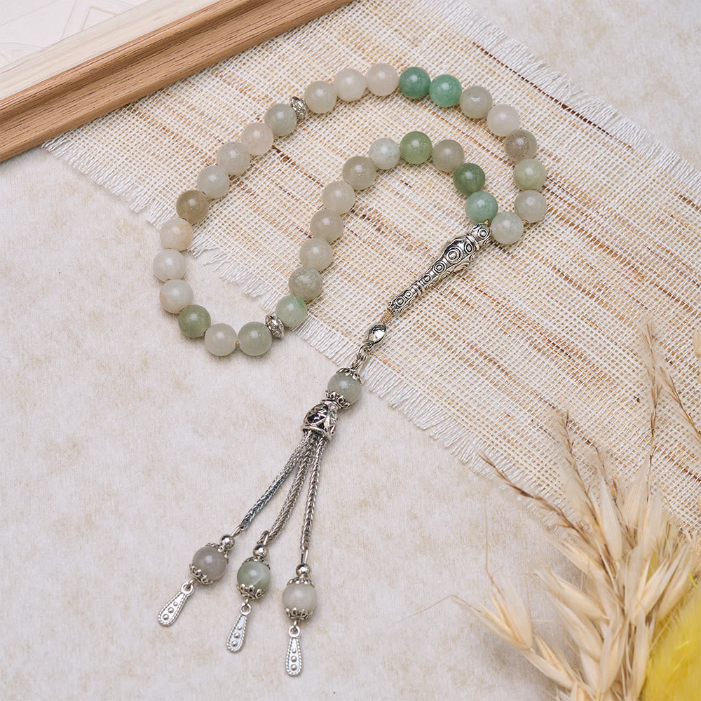 HilalHaven Natural Stone 33 Beaded Tasbih - White - image 9